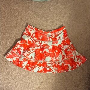 Floral Coral and Light Blue Women's Skirt